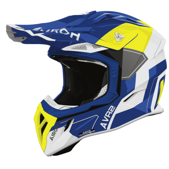 Мотокрос каска AIROH AVIATOR ACE 2 SHIELD BLUE/YELLOW