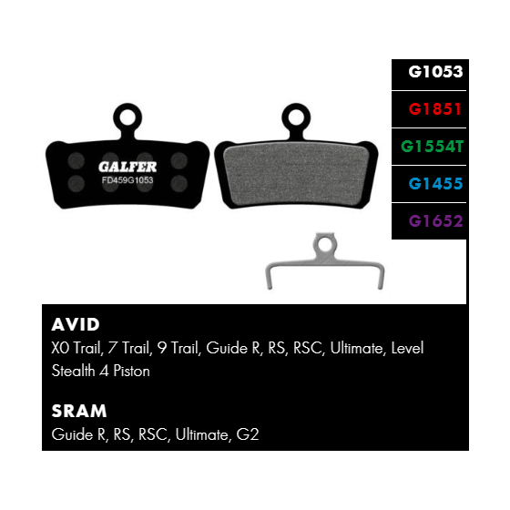 Вело спирачни накландки GALFER BIKE FD459G1652 E-BIKE Brake Pad