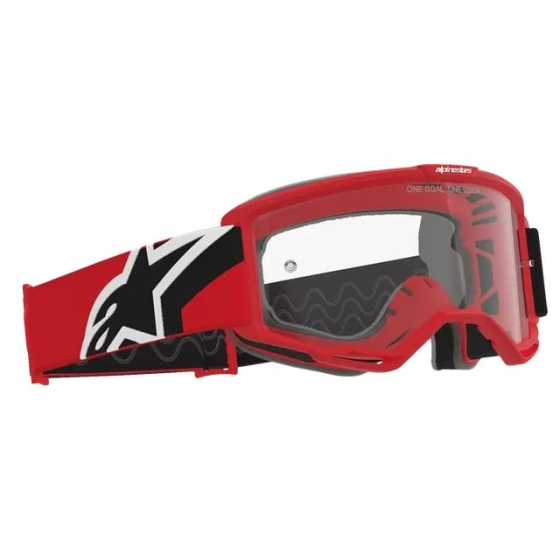 Мотокрос очила ALPINESTARS VISION OTG RED/BLK/WH Clear