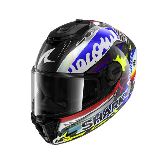 Каска SHARK SPARTAN RS CARBON STREETRUSH BLACK/BLUE/SILVER/YELLOW
