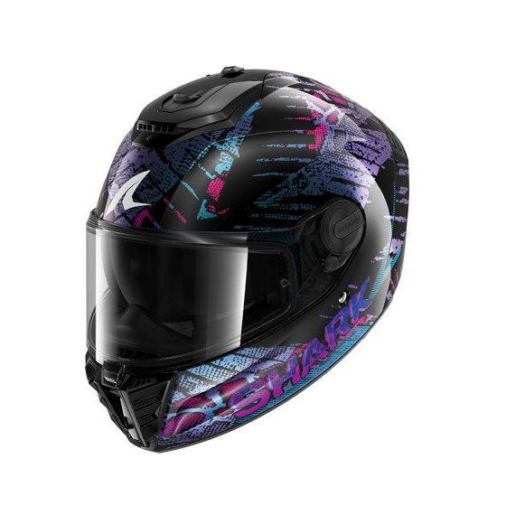 Каска SHARK SPARTAN RS CARBON REPTAIA BLACK/BLUE/PURPLE