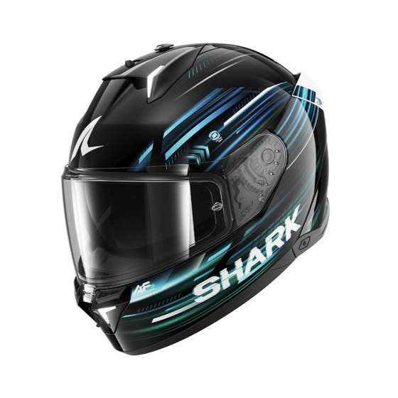 Каска SHARK SKWAL i3 LIGHT-BLUR BLACK/BLUE/GREEN