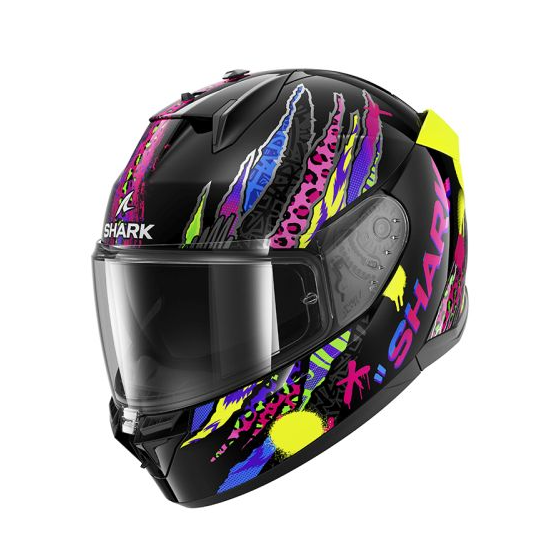 Каска SHARK D-SKWAL 3 FAWN BLACK/PURPLE/YELLOW