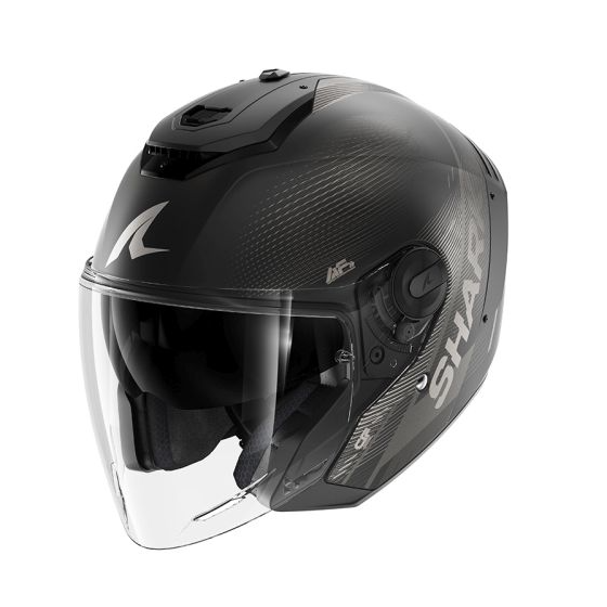 Каска SHARK RS JET CARBON SPEED TECH MAT BLACK/GREY