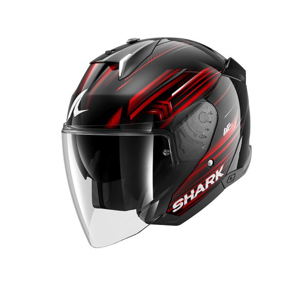 Каска за скутер SHARK SKWAL i3 JET LIGHT-BLUR BLACK/RED