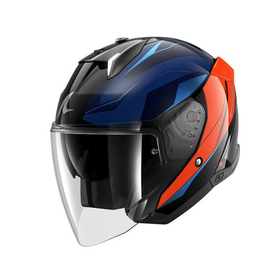 Каска за скутер SHARK SKWAL i3 JET MEKARIUM BLACK/BLUE/ORANGE