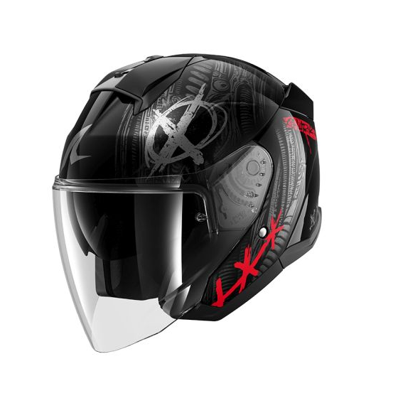 Каска за скутер SHARK SKWAL JET SHIEVER BLACK/RED