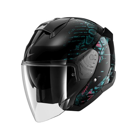 Каска за скутер SHARK SKWAL JET REPTAIA BLACK/BLUE