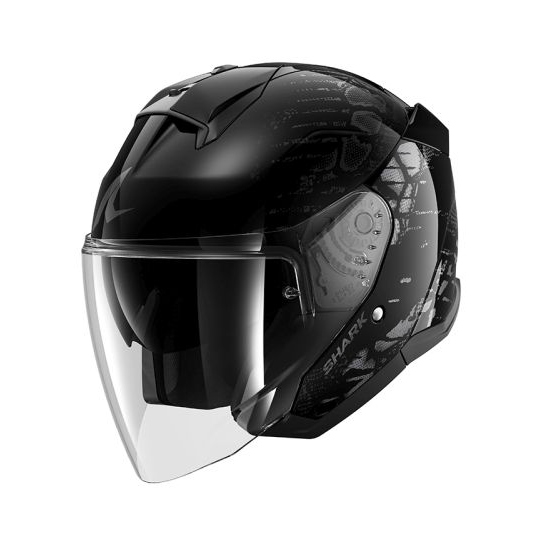 Каска за скутер SHARK SKWAL JET REPTAIA BLACK/GREY