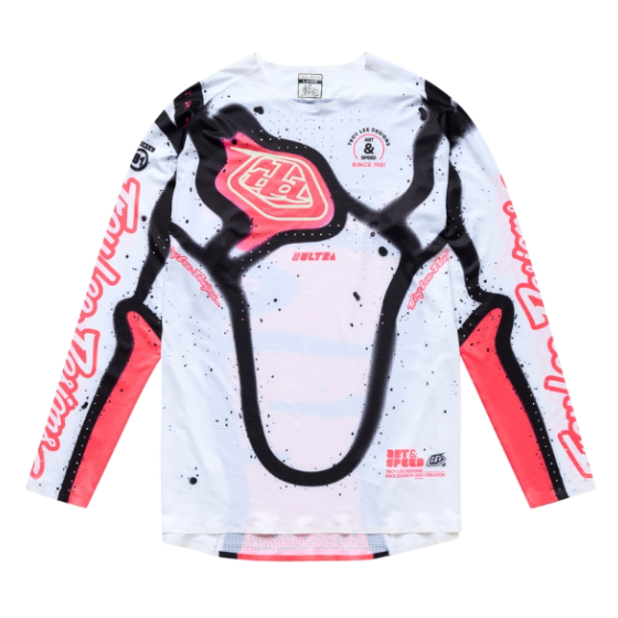 Mотокрос джърси TROY LEE DESIGNS SSE Ultra Membrane Jersey - White/Infra Red