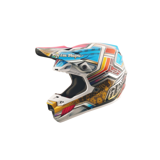 Mотокрос каска TROY LEE DESIGNS SE5 Carbon Lowrider - Grey/Multi