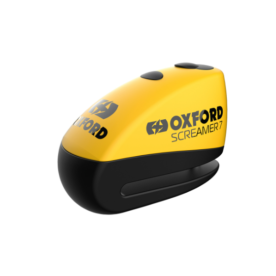 Заключване за диск OXFORD Screamer 7 - Ø7 мм, жълто/черно