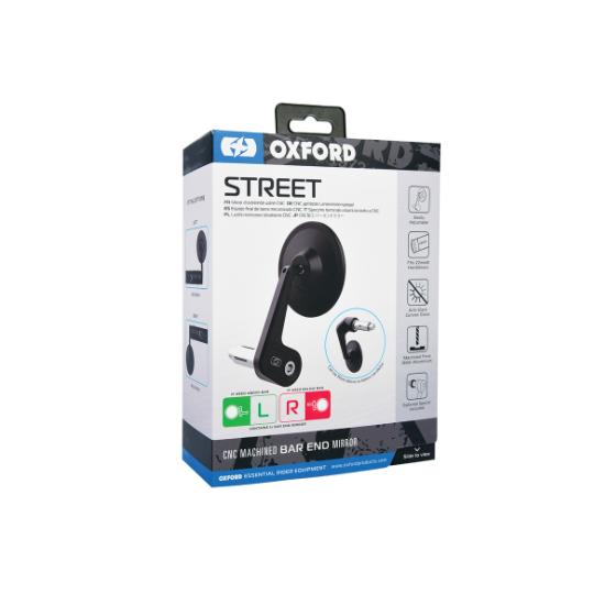 Универсално ляво огледало OXFORD Street Bar End - черно