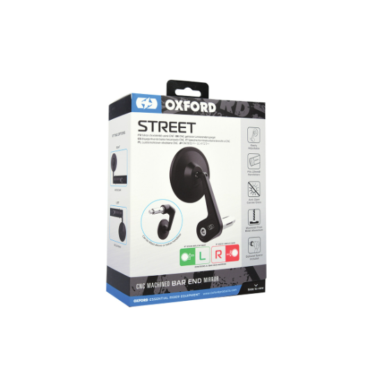 Универсално дясно огледало OXFORD Street Bar End - черно