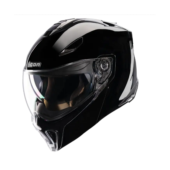 Отваряема каска ICON Threshold™ Solid Modular BLACK GLOSS