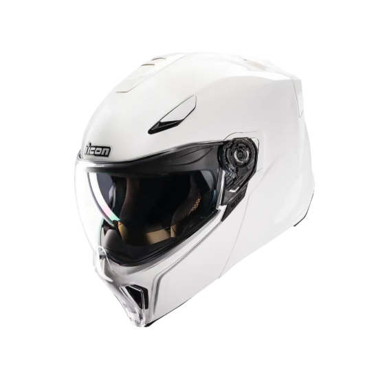 Отваряема каска ICON Threshold™ Solid Modular WHITE GLOSS