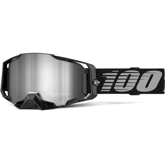 Мотокрос очила 100% ARMEGA BLACK/MIRROR SILVER