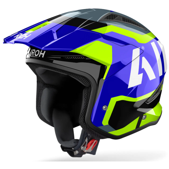 Kаска за скутер AIROH TRR II JUPITER BLUE/YELLOW GLOSS