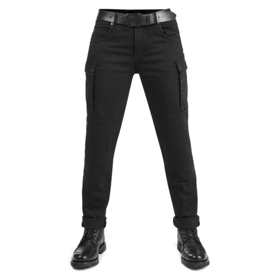 Дамски мото дънки PANDO MOTO MILA CARGO BLACK Chino Style Cordura®
