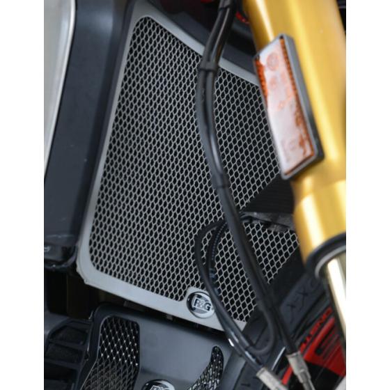 Протектор за радиатор R&amp;G Racing Aluminium Radiator guard Titanium - Ducati monster 1200 14-20