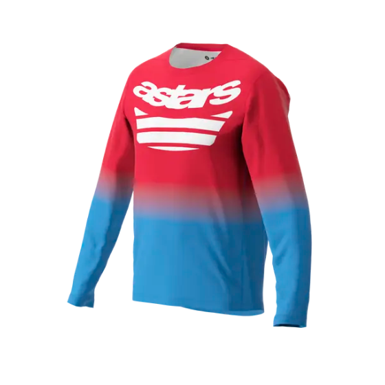 Вело джърси ALPINESTARS LS A-DURA ASTARS 2.0 RED/BRIGHT BLUE