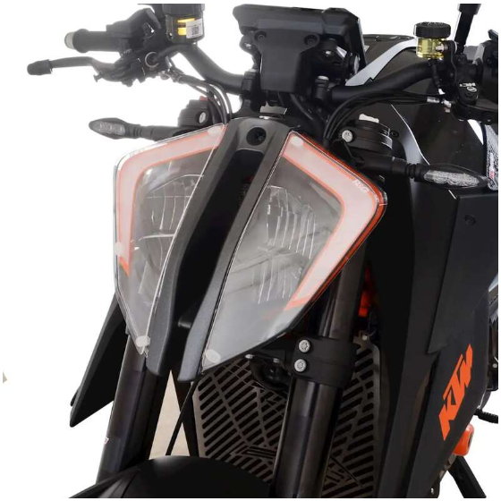 Стъклен протектор за фар R&amp;G RACING Headlight Shield Translucent KTM 1290 Super Duke 20-23