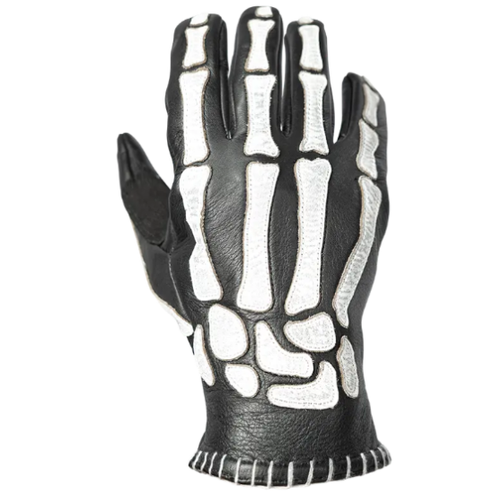 Кожени ръкавици JOHN DOE SKELETOR LEATHER BLACK/WHITE