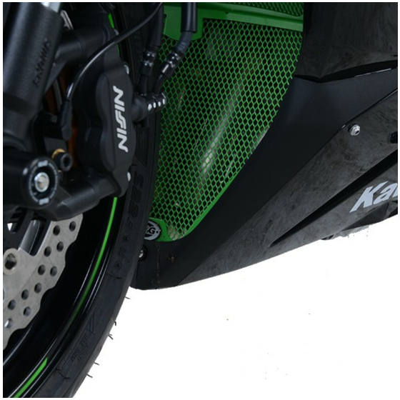 Протектор за генерация R&amp;G RACING Aluminium Downpipe grille - Black Kawasaki ZX-6 R 19-21