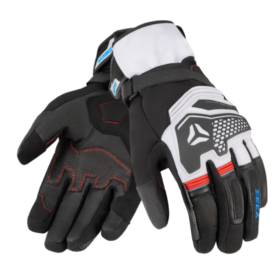 Туристически мото ръкавици SECA TURISMO WP GREY/RED/BLUE