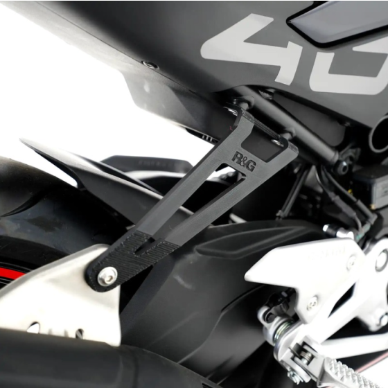 Стойка за генерация R&amp;G RACING Rear Footrest Blanking Plate &amp; Exhaust Hanger Kit - Black CFMOTO 450SR 23-25