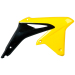 Пластмасови капаци за радиатор Polisport Suzuki RMZ450 (09/16) - 2008-17 Black/Yellow OEM Color